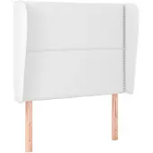 vidaXL Hoofdbord met randen 103x23x118/128 cm kunstleer wit