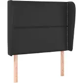 vidaXL Hoofdbord met randen 103x23x118/128 cm kunstleer zwart