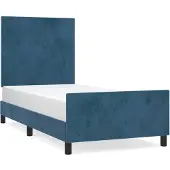 vidaXL Bedframe zonder matras 90x190 cm fluweel donkerblauw
