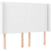 vidaXL Hoofdbord met randen 147x16x118/128 cm kunstleer wit
