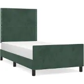 vidaXL Bedframe zonder matras 100x200 cm fluweel donkergroen