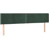 vidaXL Hoofdbord met randen 203x16x78/88 cm fluweel donkergroen