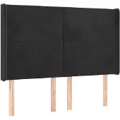 vidaXL Hoofdbord met randen 147x16x118/128 cm fluweel zwart