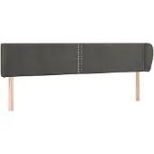 vidaXL Hoofdbord met randen 183x23x78/88 cm fluweel donkergrijs