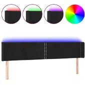 vidaXL Hoofdbord LED 183x16x78/88 cm fluweel zwart
