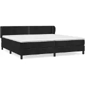 vidaXL Boxspring met matras fluweel zwart 200x200 cm