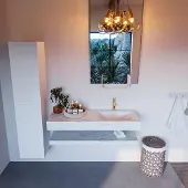 Mondiaz Alan DLux planchet 120cm met wastafel rechts 1 kraangat opalo