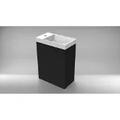 Boss & Wessing Fonteinkast bws mat zwart met marble fontein mat wit