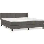 vidaXL Boxspring met matras fluweel donkergrijs 160x200 cm