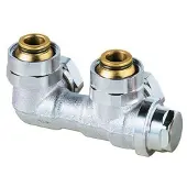 Heimeier Vekolux onderblok 2-pijps 1/2 inch bu. haaks