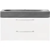 Differnz Somero badkamermeubelset FSC wastafel beton 80 cm hoogglans wit 36.104.92