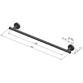 Plieger Como handdoekbeugel magnetisch 55cm mat zwart