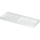 Ink Urban Meubelwastafel 120x45cm Keramiek - Dubbel - 2 Kraangaten - Glans Wit - 8718835001117 - Rechthoekig - Wastafels, Meubelwastafels