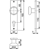 Hoppe Knopschild 54/378 185X42 Pc55 F1
