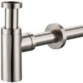 Plieger designbekersifon rond 5/4 met muurbuis 30cm met rozet inox