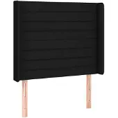 vidaXL Hoofdbord met randen 93x16x118/128 cm stof zwart