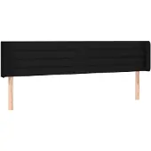 vidaXL Hoofdbord met randen 163x16x78/88 cm stof zwart