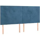 vidaXL Hoofdbord donkerblauw 160x5x118/128 cm fluweel