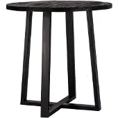 Giga Meubel Bartafel Lowie Zwart Rond 110x110cm