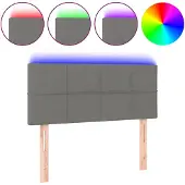 vidaXL Hoofdbord LED 90x5x78/88 cm stof donkergrijs