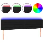 vidaXL Hoofdbord LED 180x5x78/88 cm stof zwart