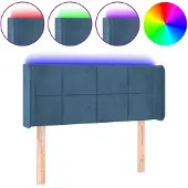 vidaXL Hoofdbord LED 83x16x78/88 cm fluweel donkergroen