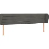 vidaXL Hoofdbord met randen 183x23x78/88 cm fluweel donkergrijs