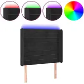 vidaXL Hoofdbord LED 93x16x118/128 cm fluweel zwart