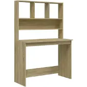vidaXL Bureau met plank, Sonoma-eikenhout, 102x45x148 cm, houtvezel