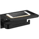 Best design Phone Toiletrolhouder inclusief telefoonhouder Mat Zwart