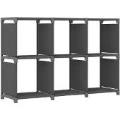 vidaXL Kast met 6 vakken 103x30x72,5 cm stof grijs