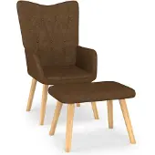 vidaXL Relaxstoel met voetenbank stof bruin