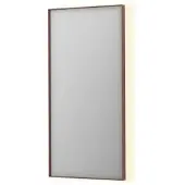 Ink SP32 Spiegel In Kader 50x100cm Indirecte LED Verlichting Rondom - Geborsteld Koper - Glas - Rechthoekig - Spiegels, Badkamerspiegels - 8718835176822