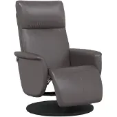 vidaXL Fauteuil verstelbaar met voetensteun kunstleer grijs