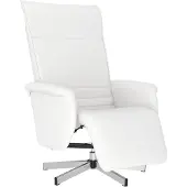 vidaXL Fauteuil verstelbaar met voetensteun kunstleer wit