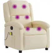 vidaXL Massagestoel verstelbaar stof crèmekleurig