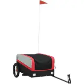 vidaXL Fietsaanhanger, zwart en rood, 30 kg, staal