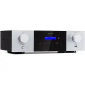 Auna AMP-4000 DAB HiFi-stereoversterker, DAB+-radio, Stereoversterker, USB, Afstandsbediening, Versterker met LED-display, HiFi-versterker, zwart-wit