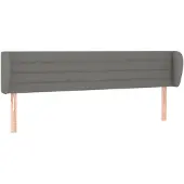 vidaXL Hoofdbord met randen 163x23x78/88 cm stof donkergrijs