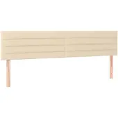 vidaXL Hoofdborden 200x5x78/88 cm stof crèmekleurig