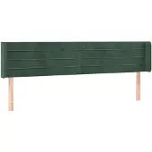 vidaXL Hoofdbord met randen 203x16x78/88 cm fluweel donkergroen