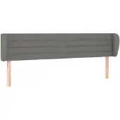 vidaXL Hoofdbord met randen 183x23x78/88 cm stof donkergrijs