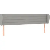 vidaXL Hoofdbord met randen 203x23x78/88 cm stof lichtgrijs