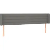 vidaXL Hoofdbord met randen 203x16x78/88 cm stof donkergrijs