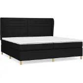 vidaXL Boxspring met matras stof zwart 200x200 cm