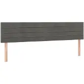 vidaXL Hoofdborden 160x5x78/88 cm fluweel donkergrijs