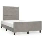 vidaXL Bedframe zonder matras 120x200 cm fluweel lichtgrijs