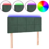 vidaXL Hoofdbord LED 80x5x78/88 cm fluweel donkergroen