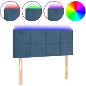 vidaXL Hoofdbord LED 90x5x78/88 cm fluweel donkerblauw