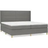 vidaXL Boxspring met matras stof donkergrijs 200x200 cm